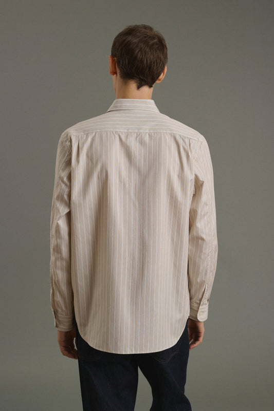 Chemise Glenn - Noisette/Écru - Coton - Homme