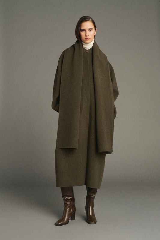 Manteau Finn - Kaki Chiné - Laine - Femme