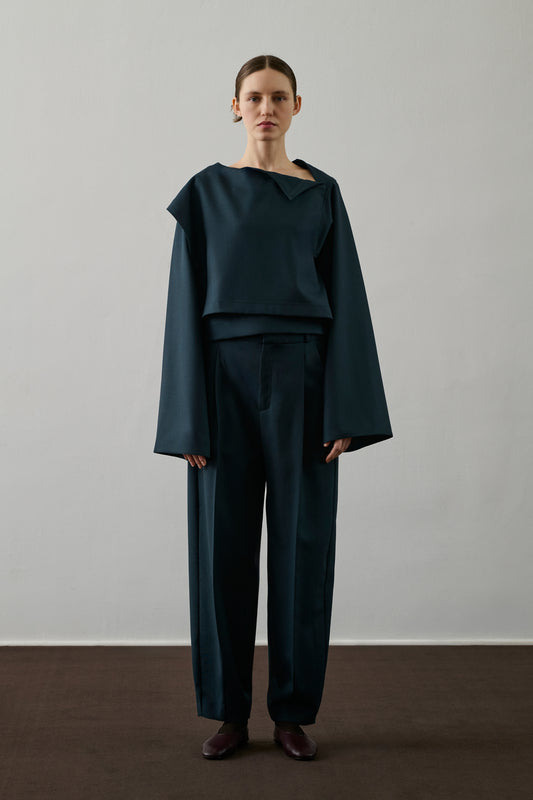 Blouse Eva - Pétrole - Laine - Femme