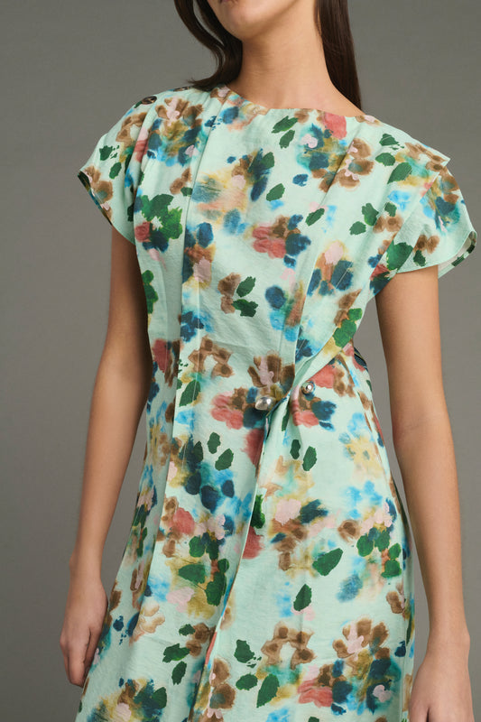 Robe Jade - Turquoise - Soie - Femme