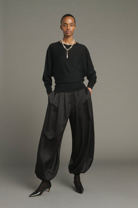 Pull Lina - Noir - Laine Mérinos - Femme
