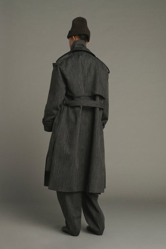 Trench Jourdain - Gris Anthracite - Laine - Femme