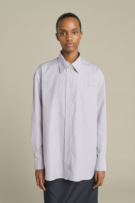 Chemise Carlotta - Bleu/Beige - Coton - Femme