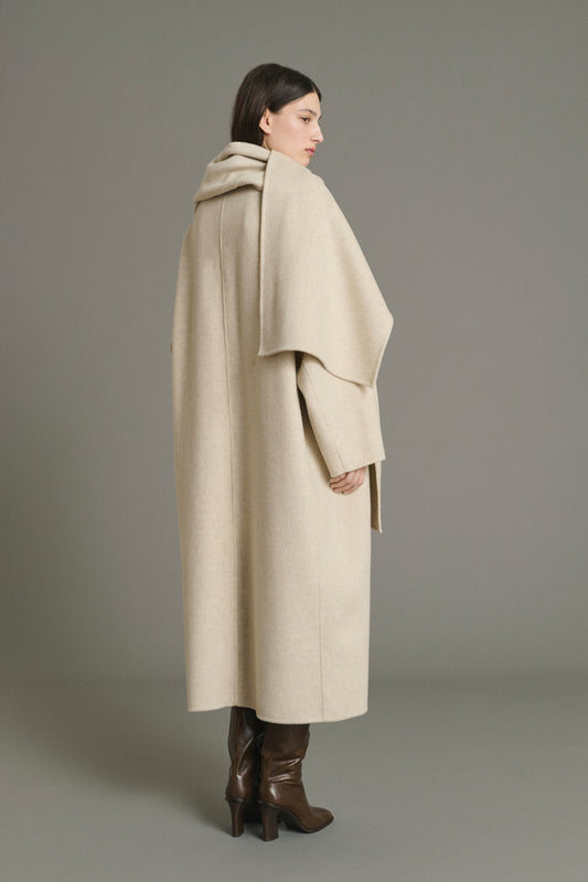 Manteau Finn - Écru/Gris - Laine - Femme