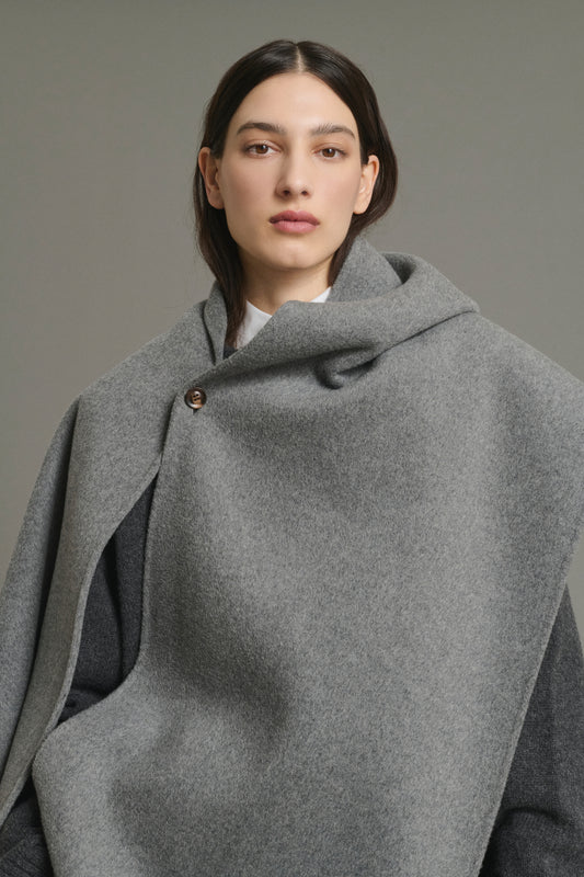 Cape Lisette - Gris Clair - Laine - Femme