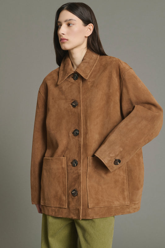 Veste Vincenzo - Naturel Croûte de Cuir Femme - Soeur
