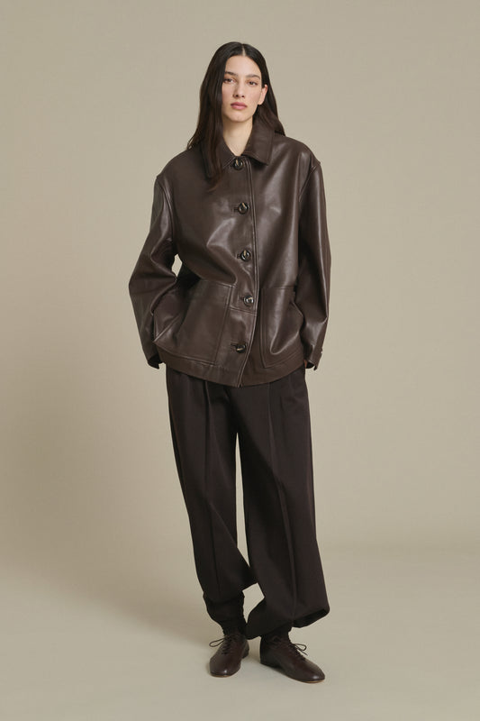 Veste Vincenzo - Taupe Cuir Lisse Femme - Soeur