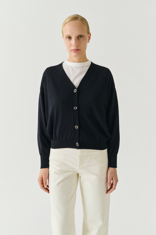 Cardigan Idem - Noir - Laine Mérinos - Femme