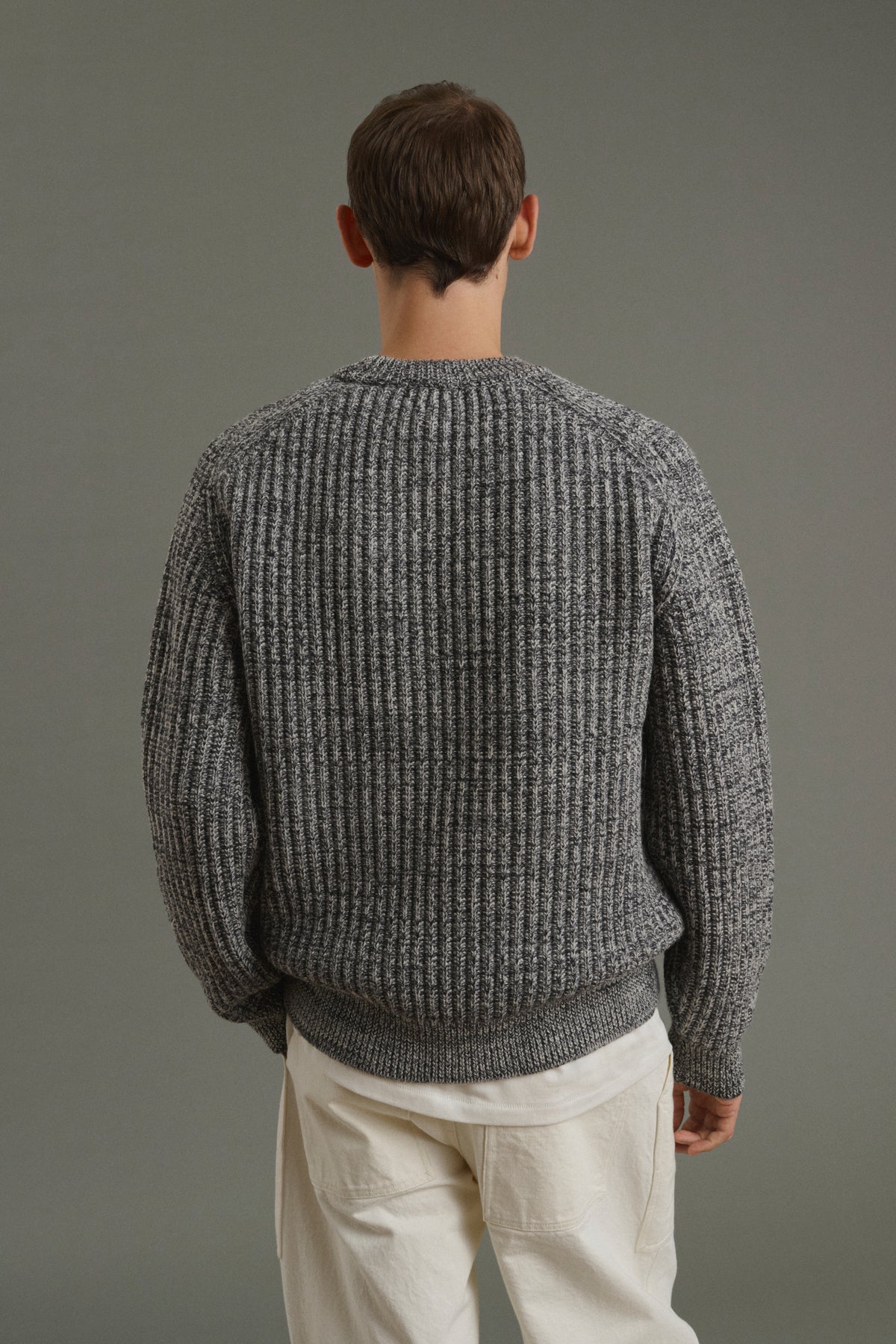 Pull Osma - Écru/Anthracite - Laine - Homme
