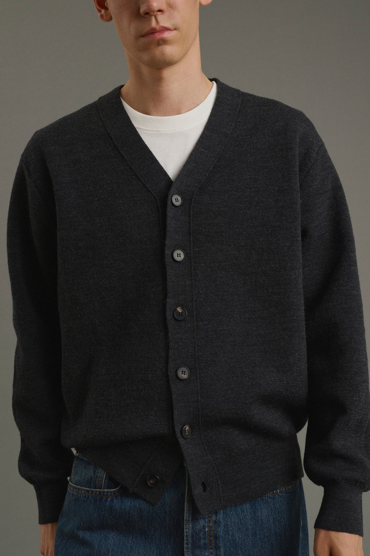 Cardigan Romeo - Gris Anthracite - Laine - Homme vue 6