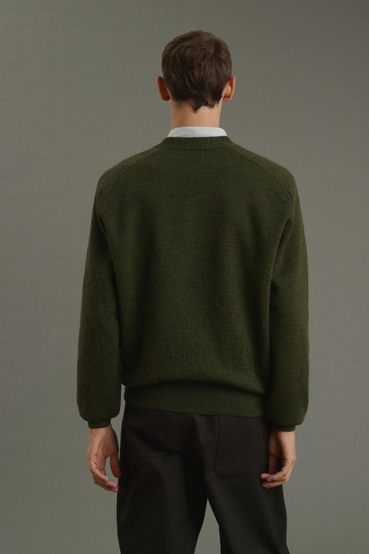 Pull Themo - Vert Foncé - Laine - Homme
