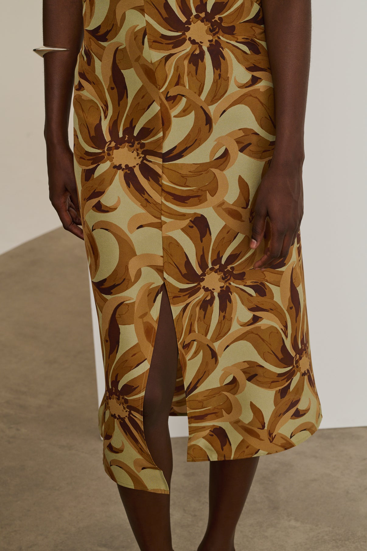 Robe Ella - Orange/Argile - Soie - Femme vue 2