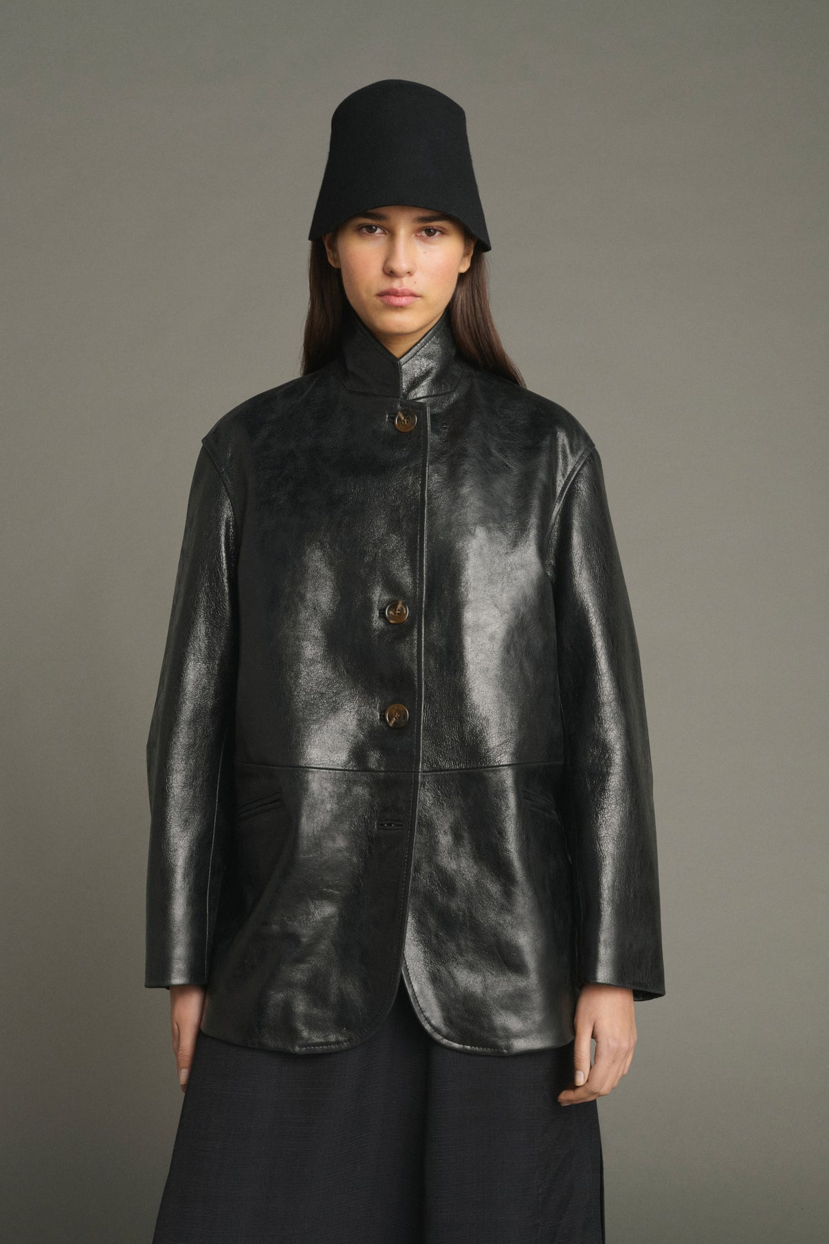 Veste Luciano - Noir - Cuir - Femme vue 3