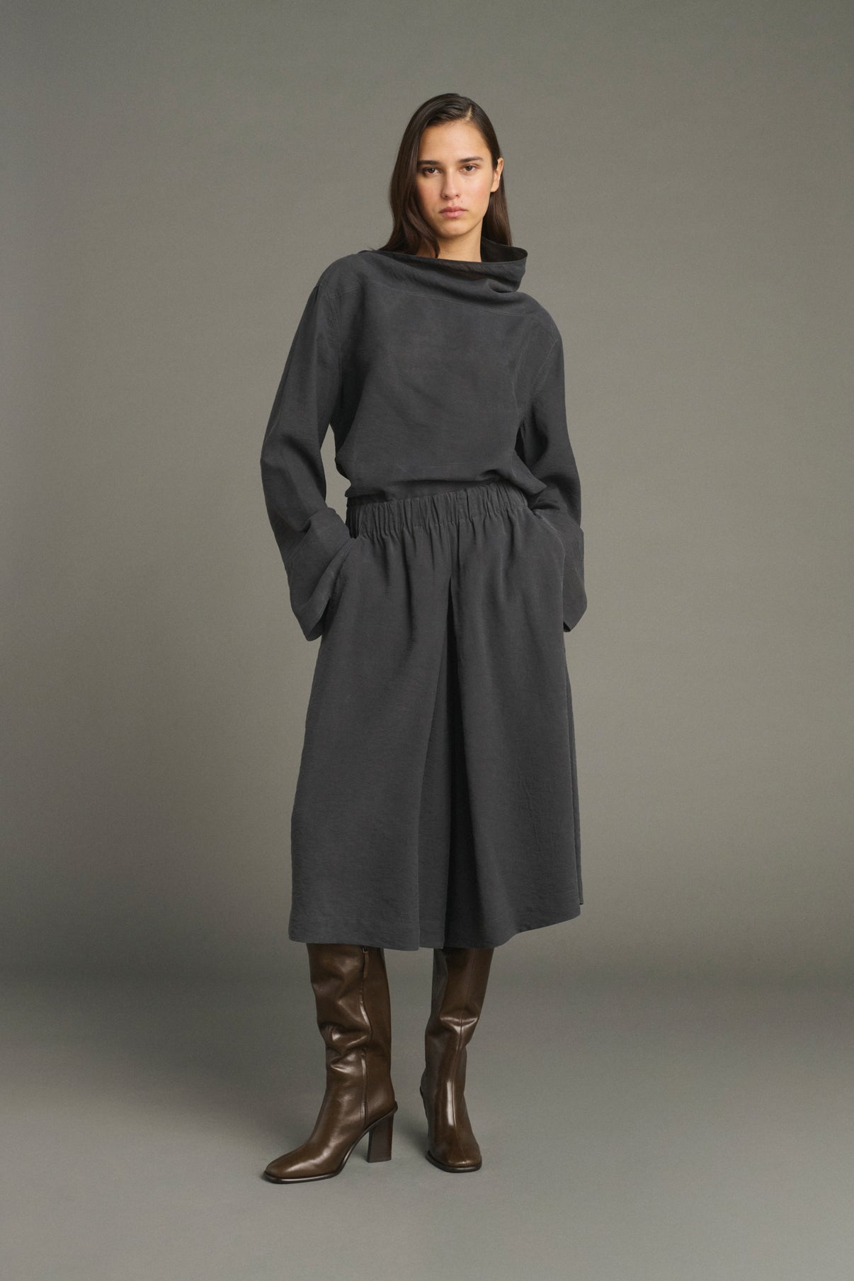 Bermuda Lexie - Gris Anthracite - Soie - Femme vue 1