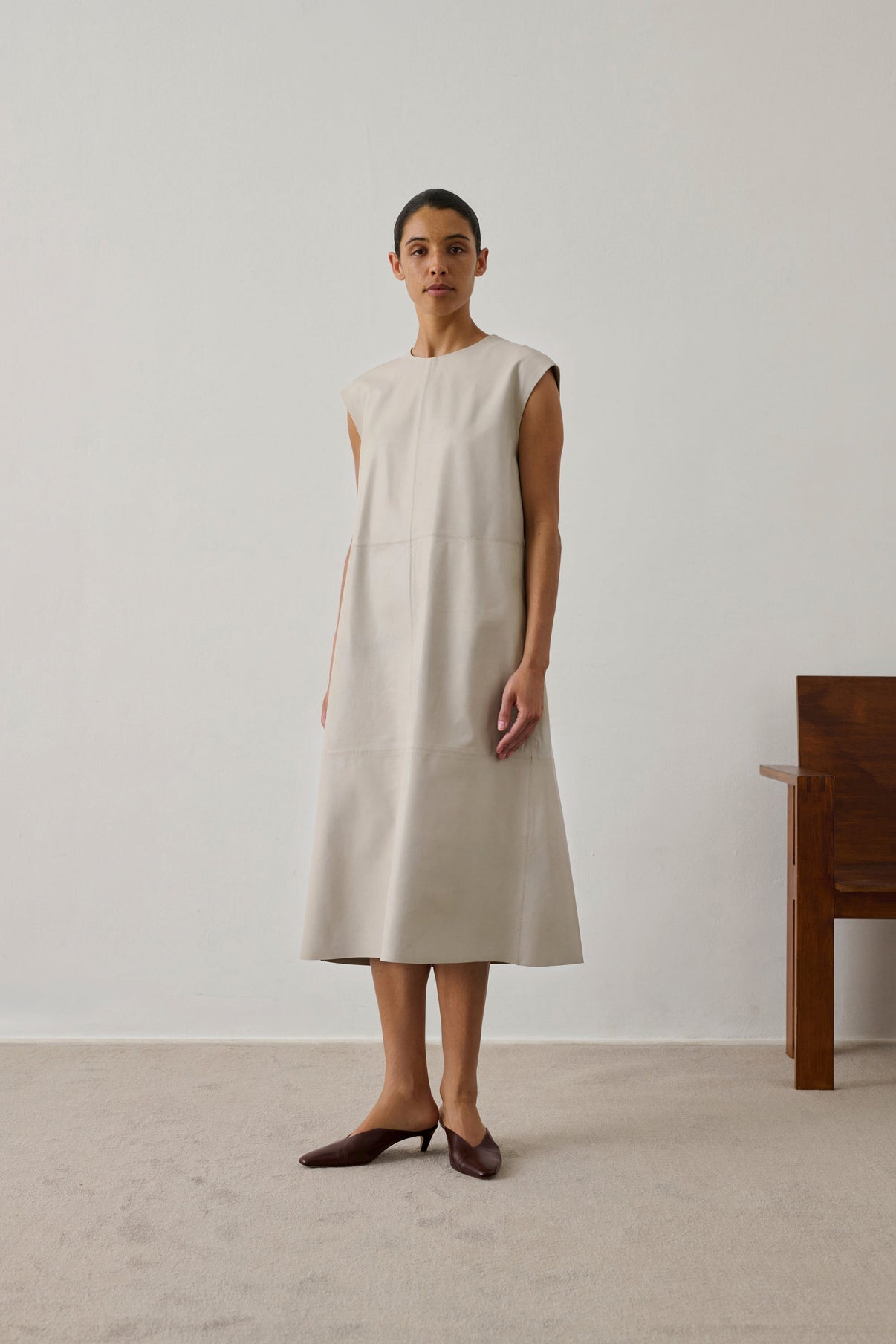 Robe Sofia - Mastic - Cuir - Femme vue 4