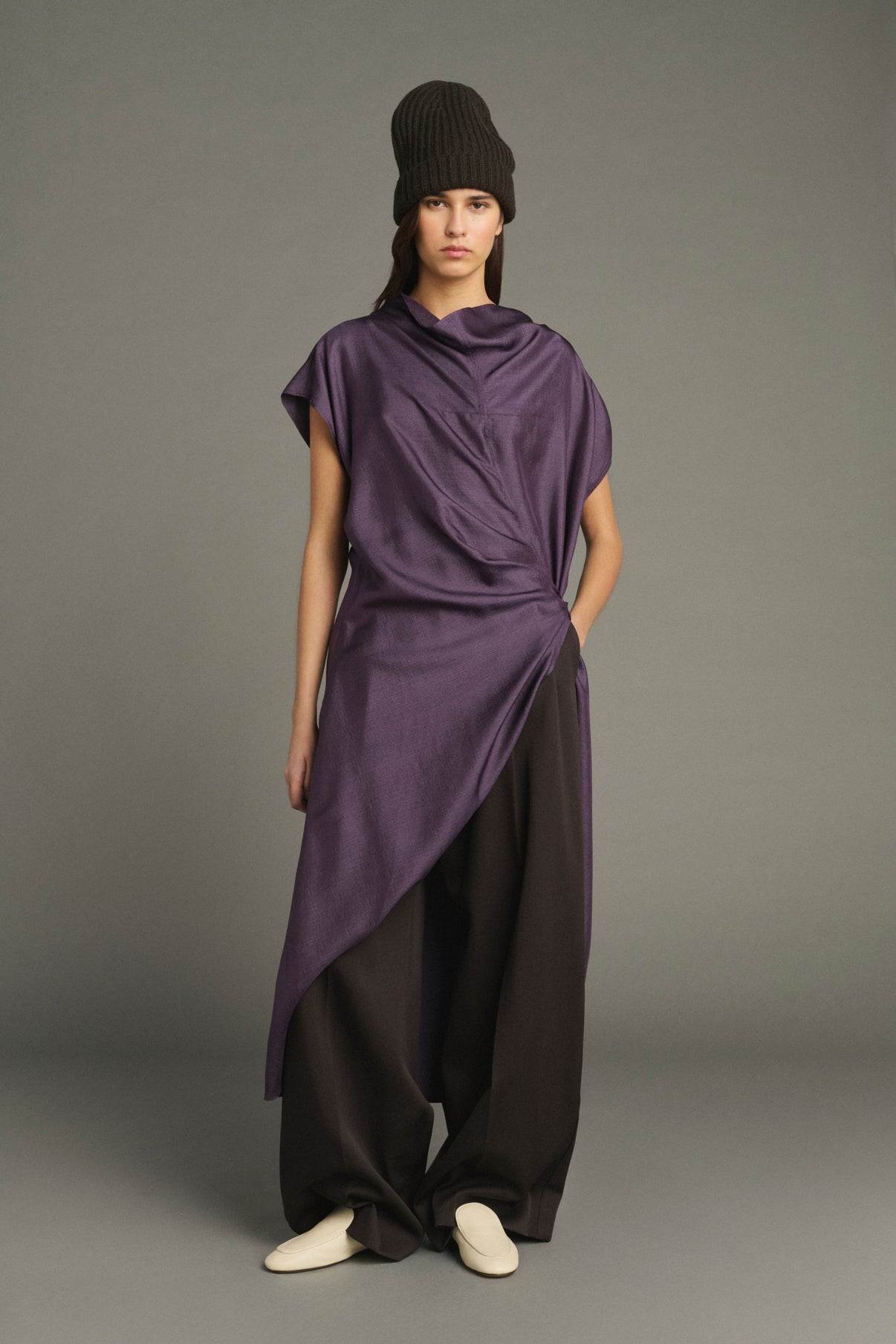 Robe Foggia - Violet - Soie - Femme vue 5