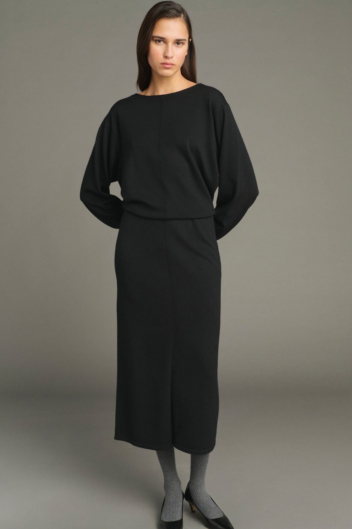 Robe Kathleen - Noir - Laine Mérinos - Femme vue 3