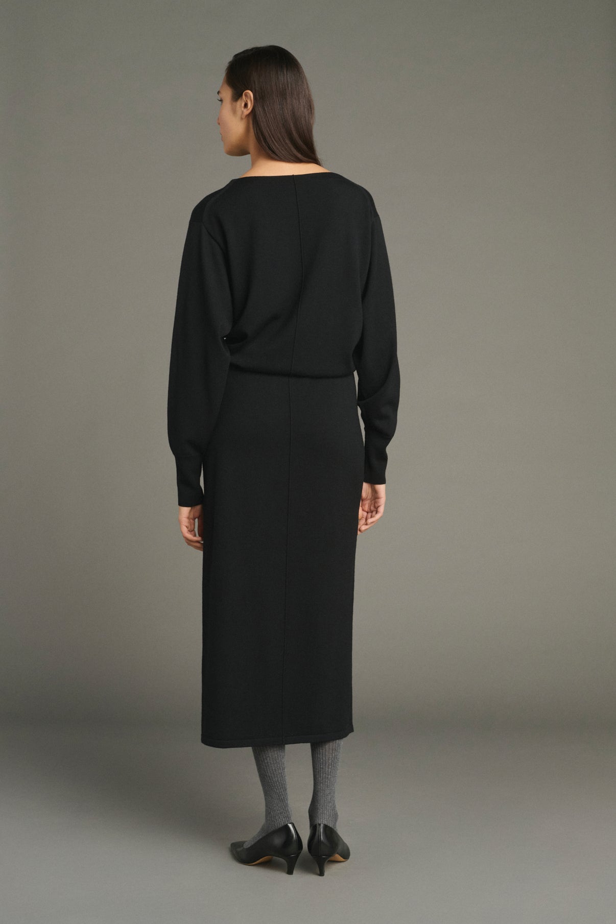 Robe Kathleen - Noir - Laine Mérinos - Femme vue 2
