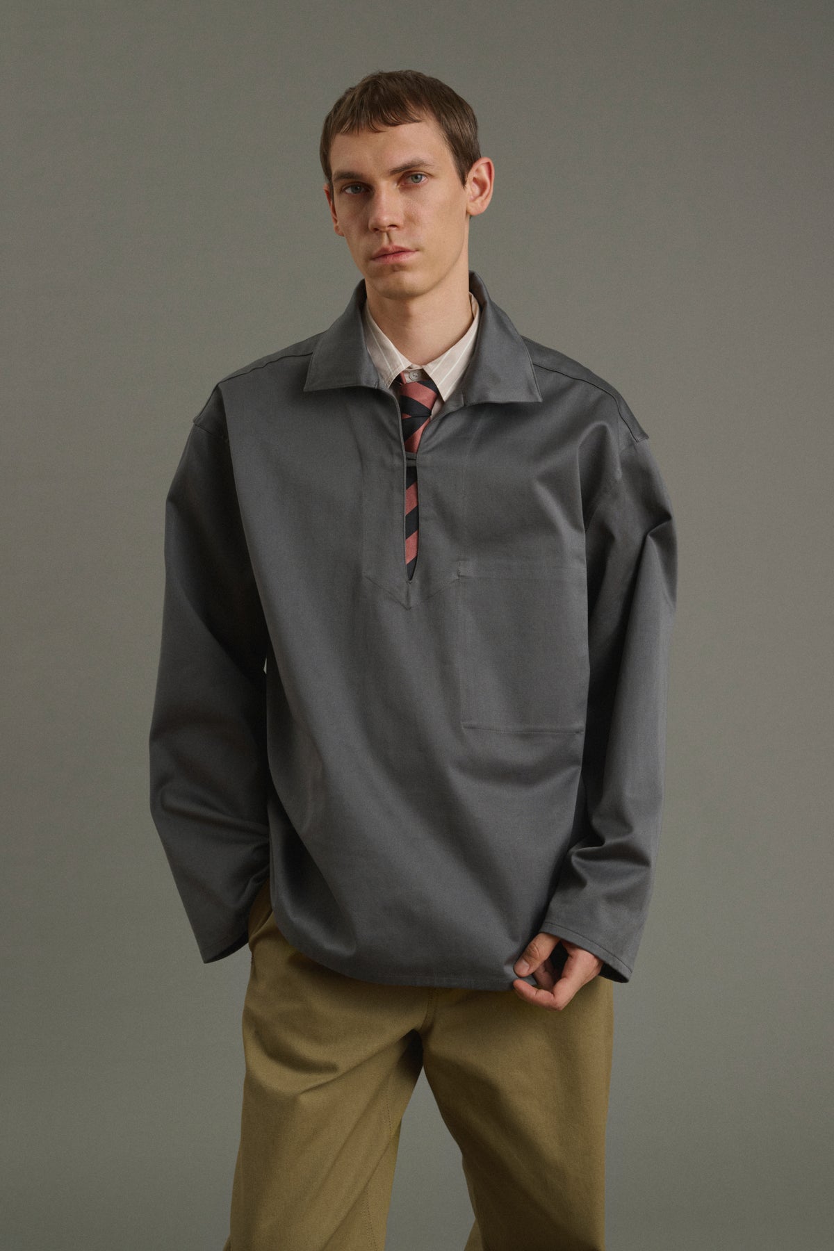 Vareuse Pierre - Gris Foncé - Coton - Homme vue 1