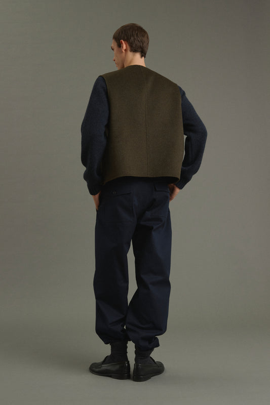 Veste Romain - Kaki Chiné - Double Face - Homme