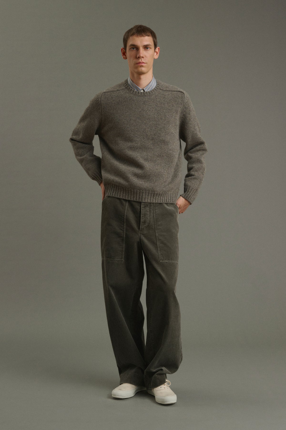 Pull Isamu - Vert De Gris - Laine - Homme