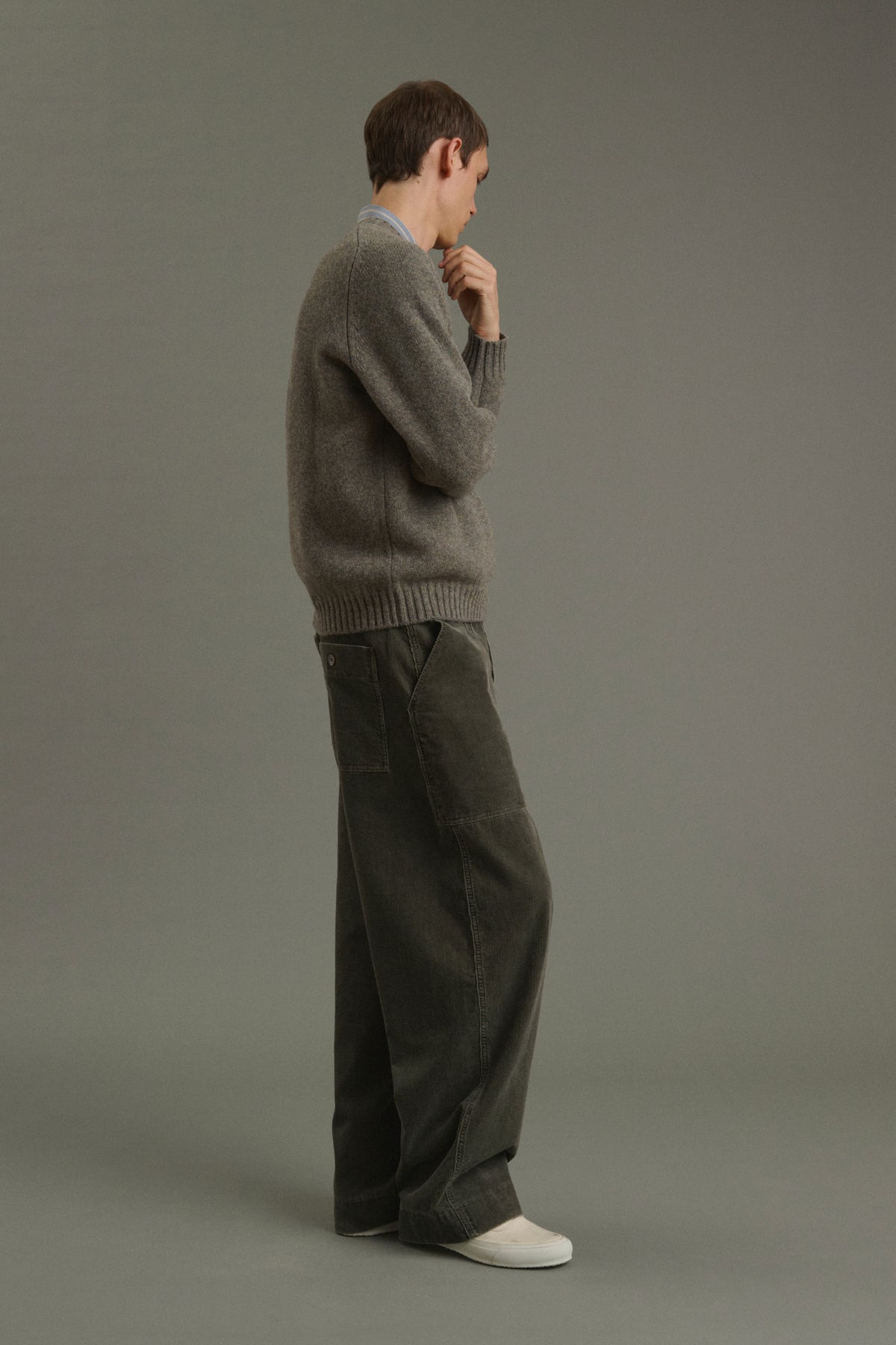 Pull Isamu - Vert De Gris - Laine - Homme vue 4