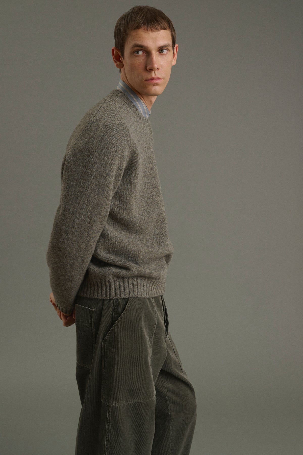 Pull Isamu - Vert De Gris - Laine - Homme