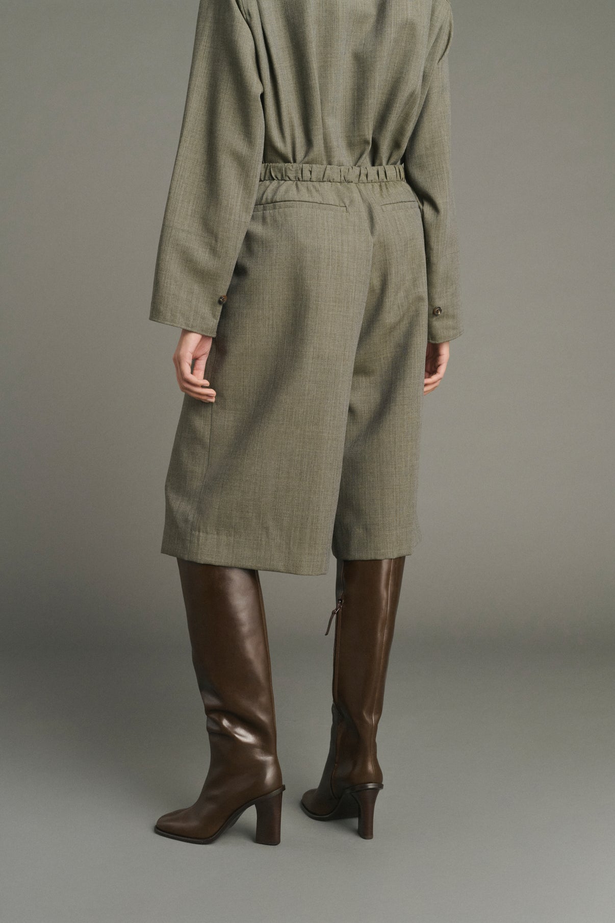 Bermuda Louison - Vert De Gris - Laine - Femme vue 4