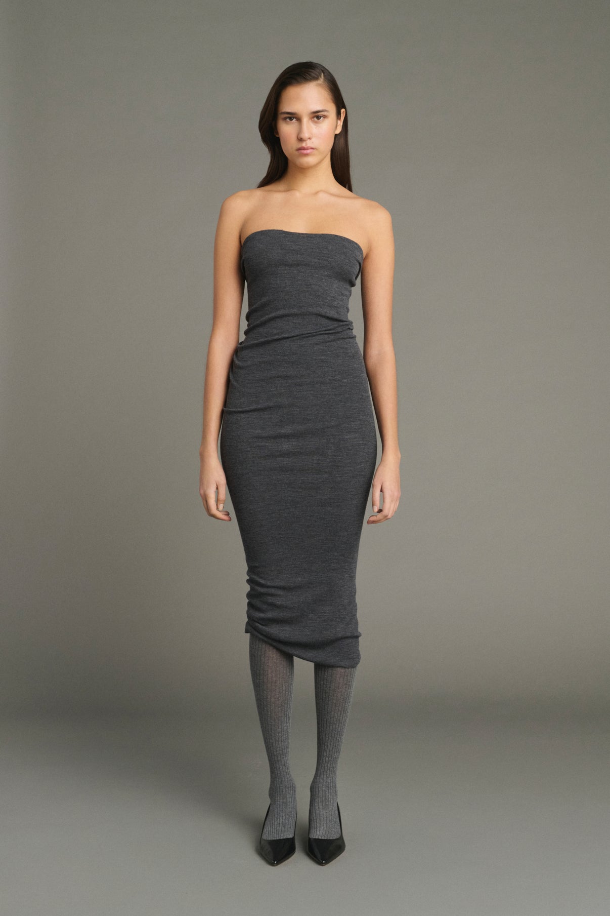 Robe Lilia - Gris Anthracite - Laine - Femme vue 1