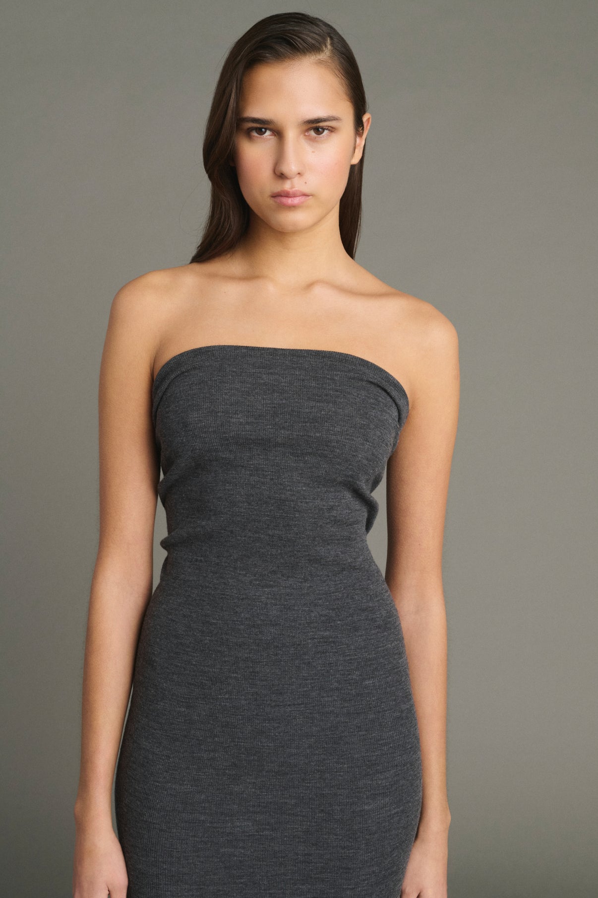 Robe Lilia - Gris Anthracite - Laine - Femme vue 3