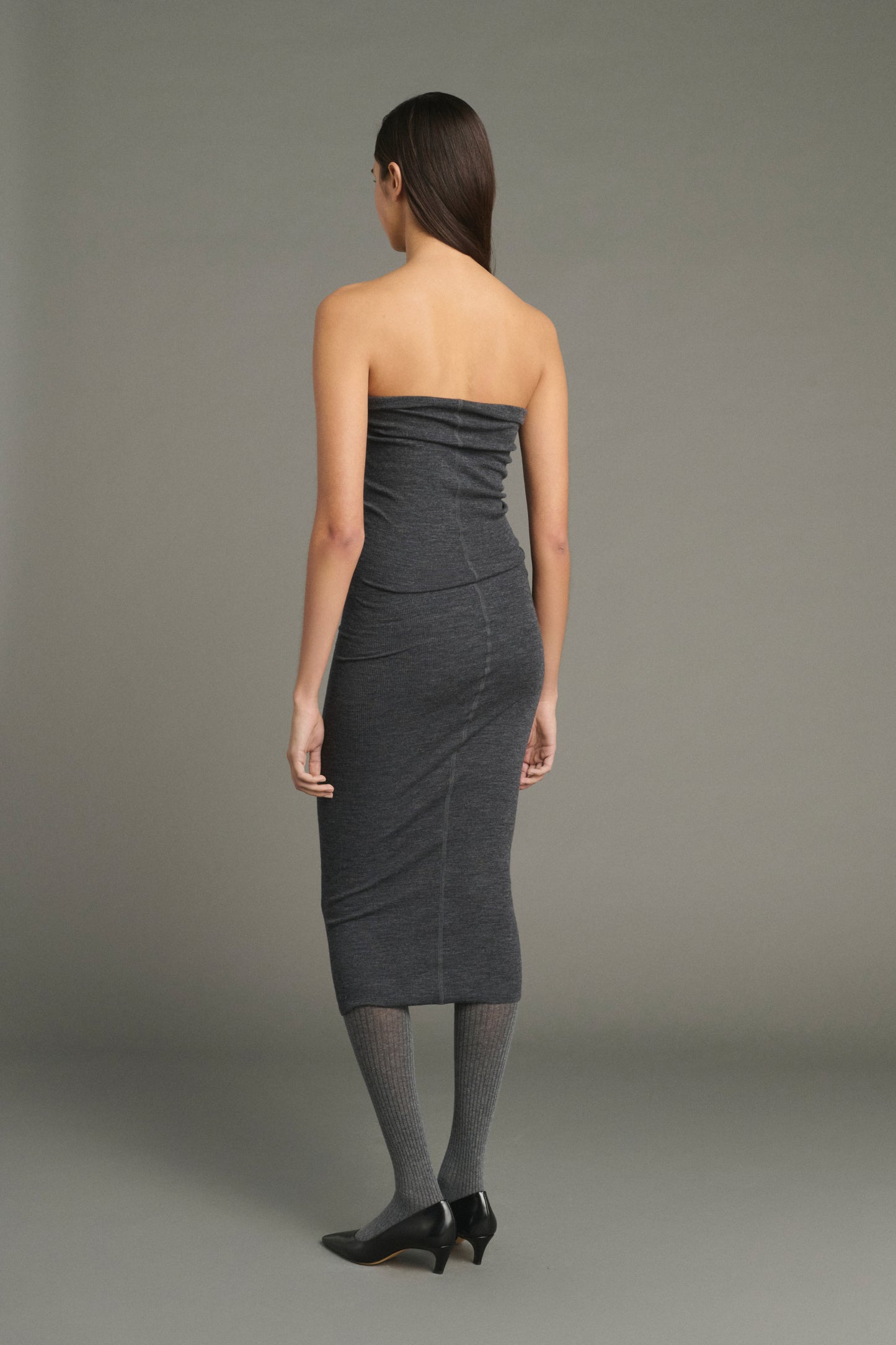 Robe Lilia - Gris Anthracite - Laine - Femme