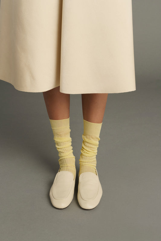 Chaussettes Bach - Jaune Pâle - Coton - Femme