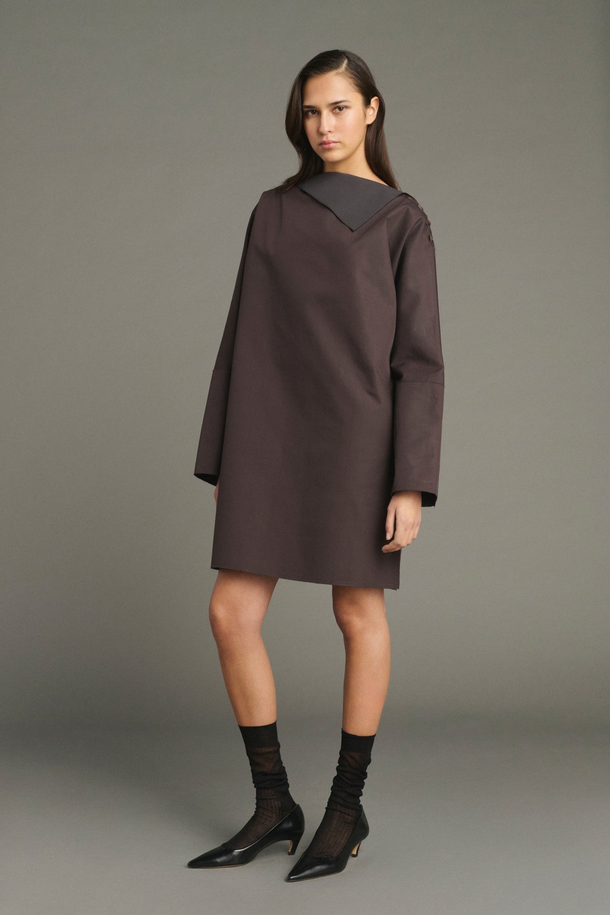 Robe Liris - Figue/Marron Foncé - Coton - Femme vue 1