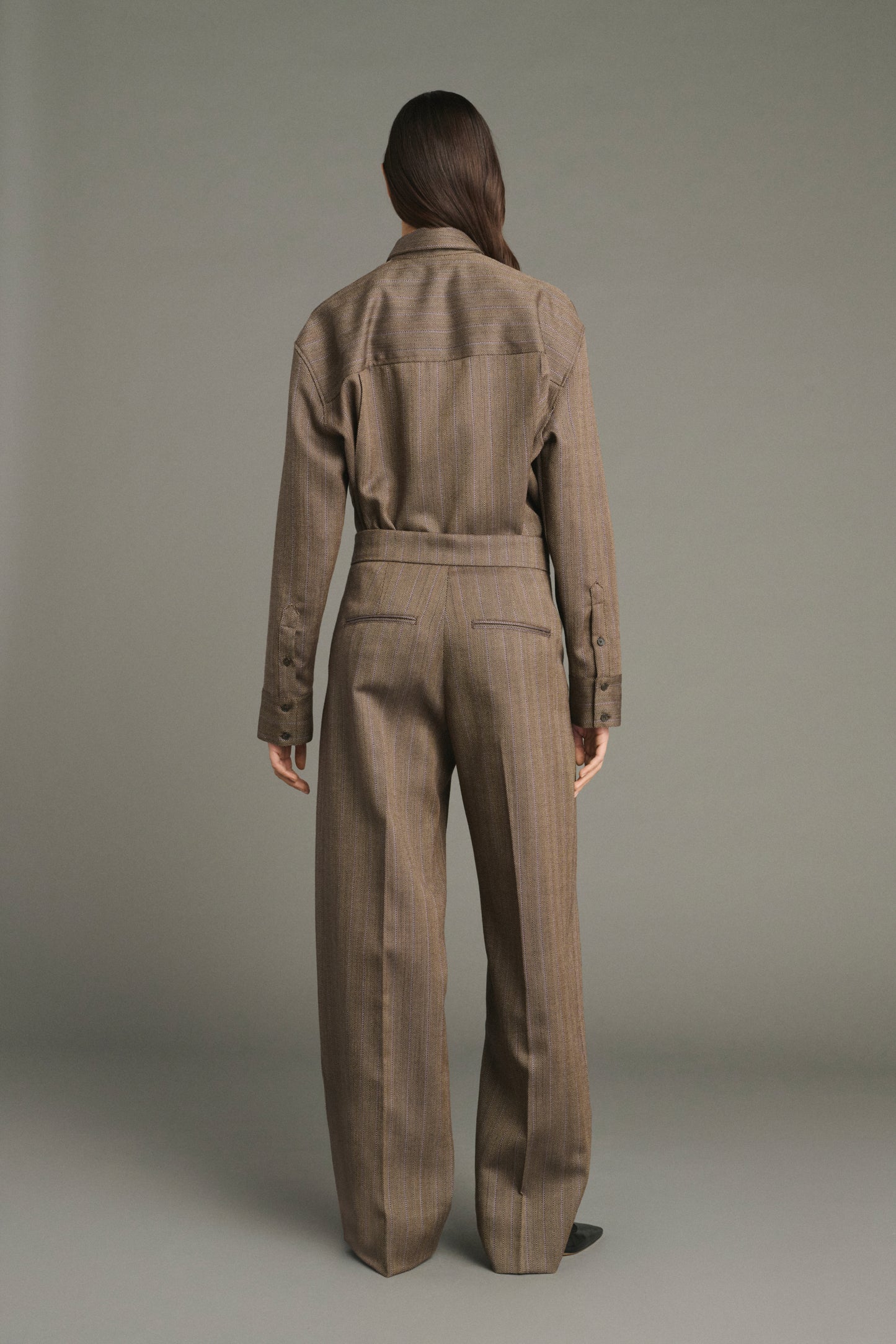Pantalon Jocelyn - Marron/Parme - Laine - Femme