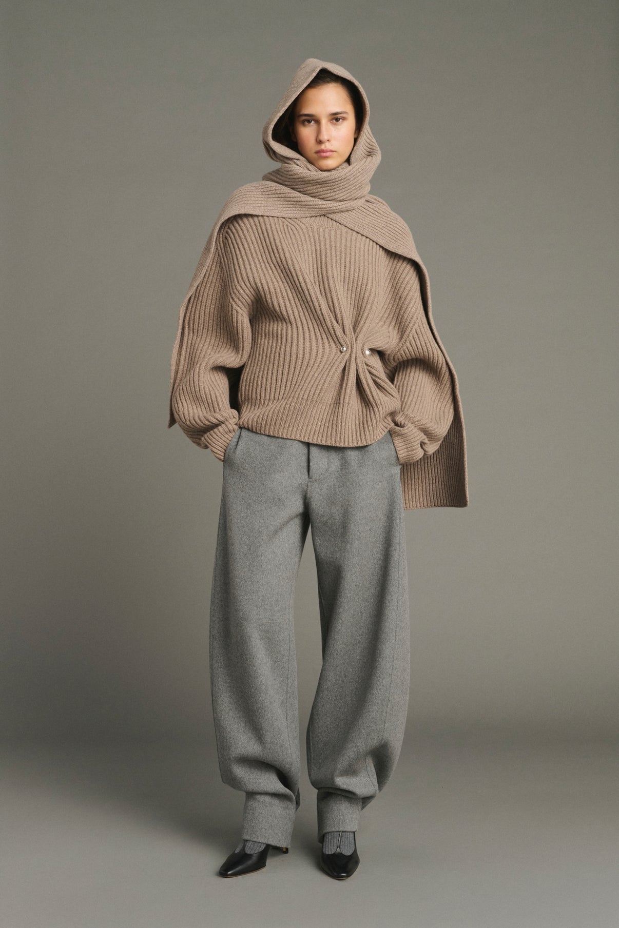 Pull Flamand - Beige Chiné - Laine Mérinos - Femme vue 3