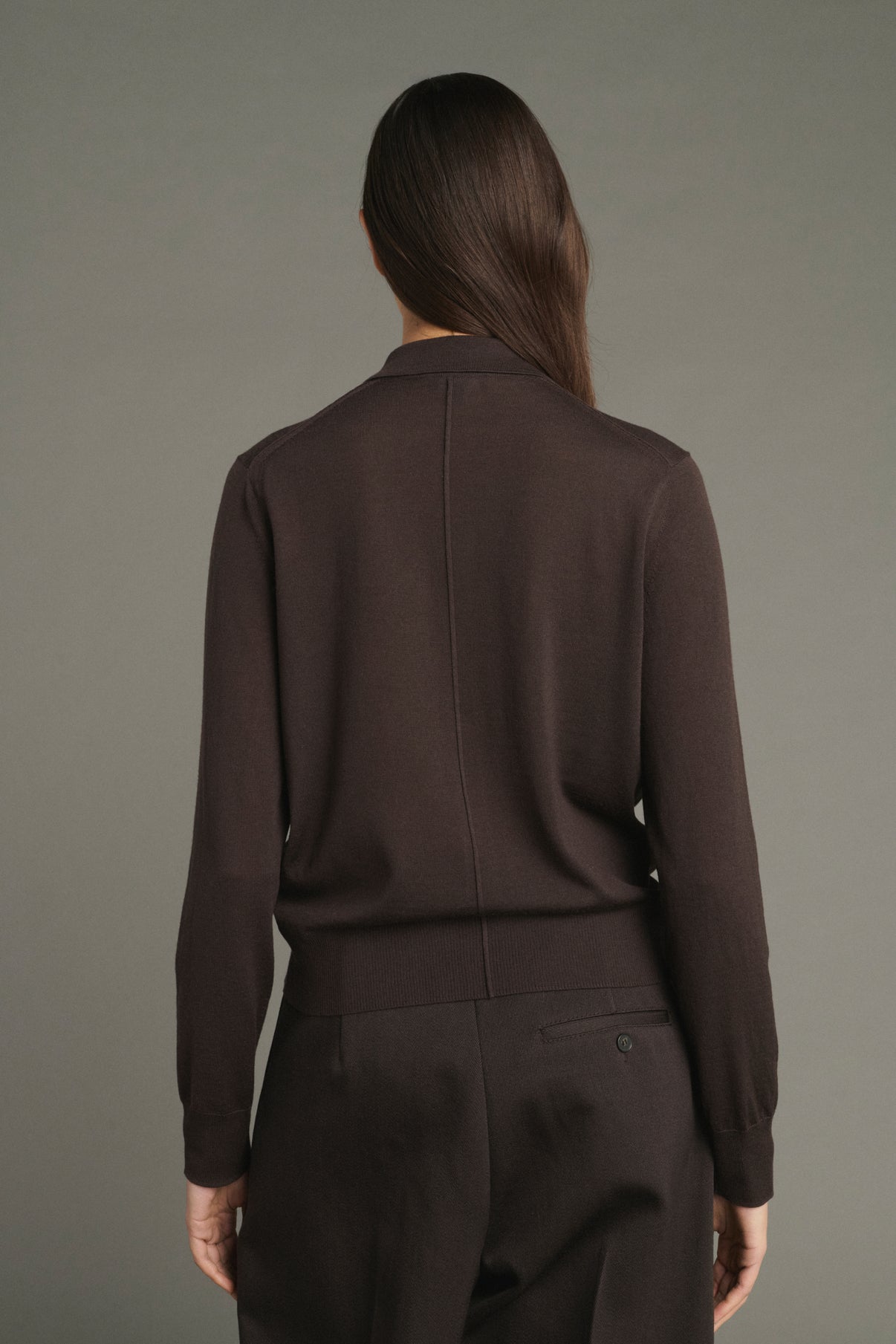 Cardigan Hailey - Chocolat - Laine Mérinos - Femme vue 4