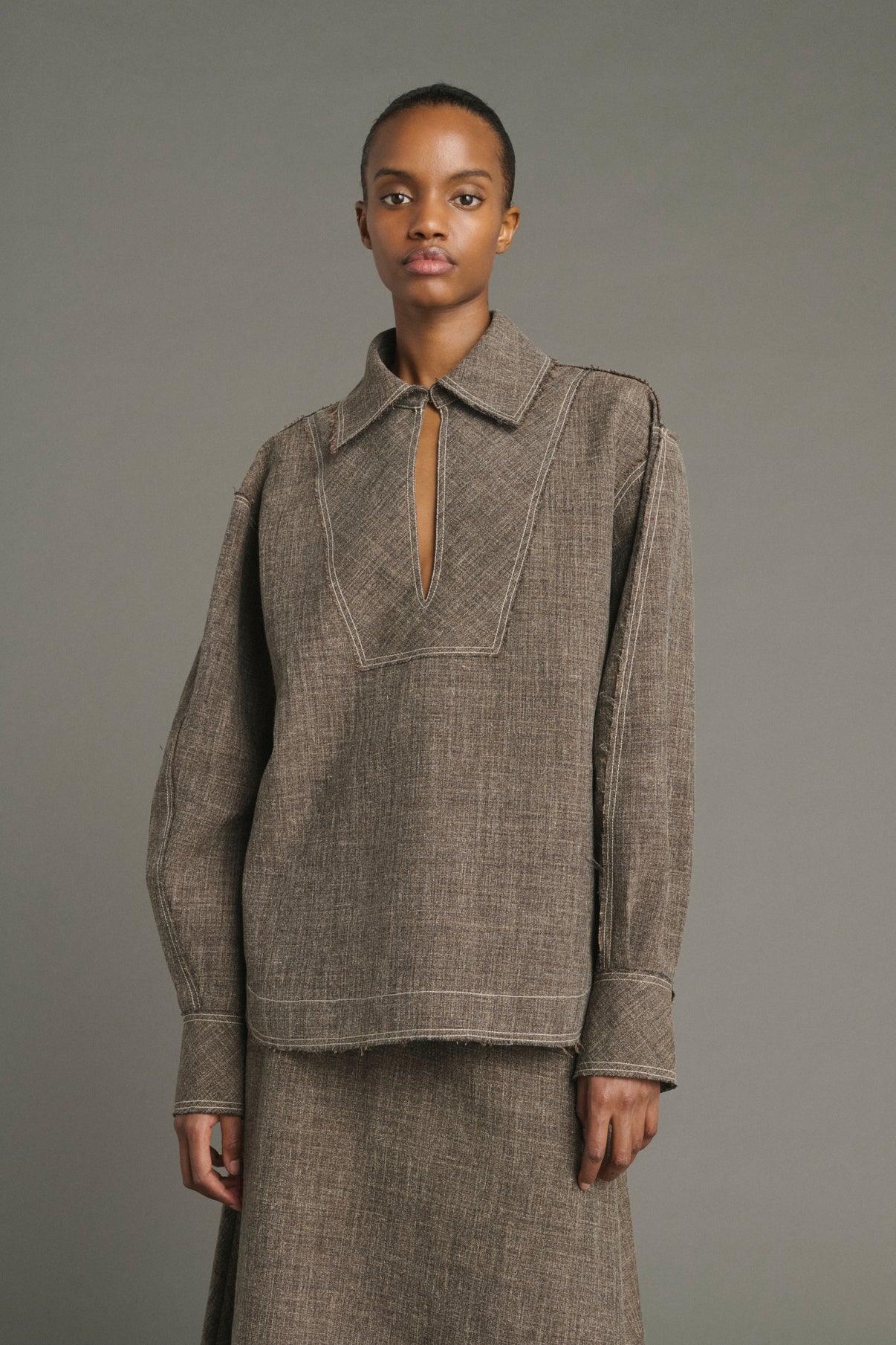Blouse Jana - Marron Chiné - Femme vue 1