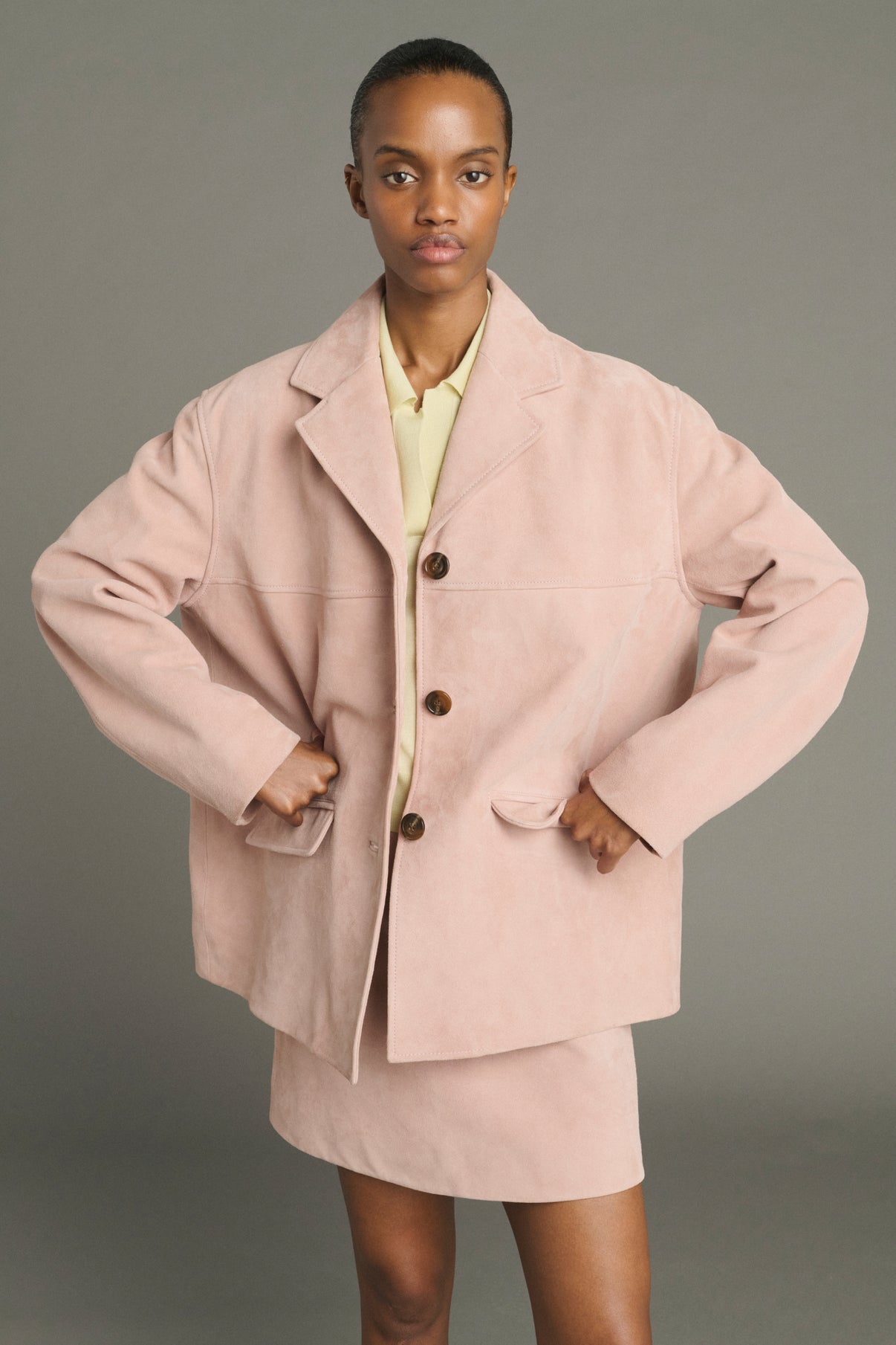 Jupe Inno - Vieux Rose - Cuir - Femme vue 4