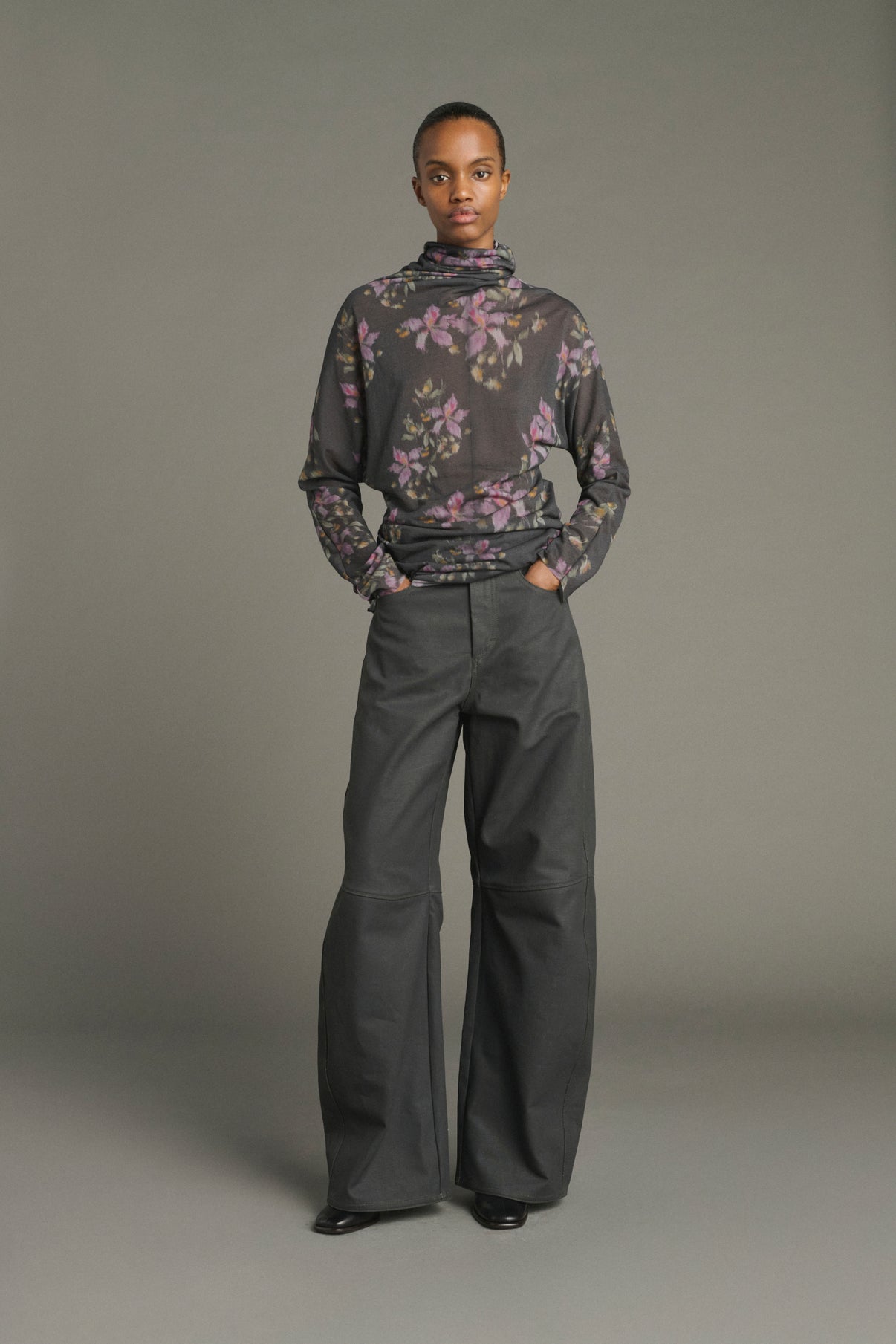 Tee-Shirt Lisia - Anthracite/Violet - Coton - Femme vue 1