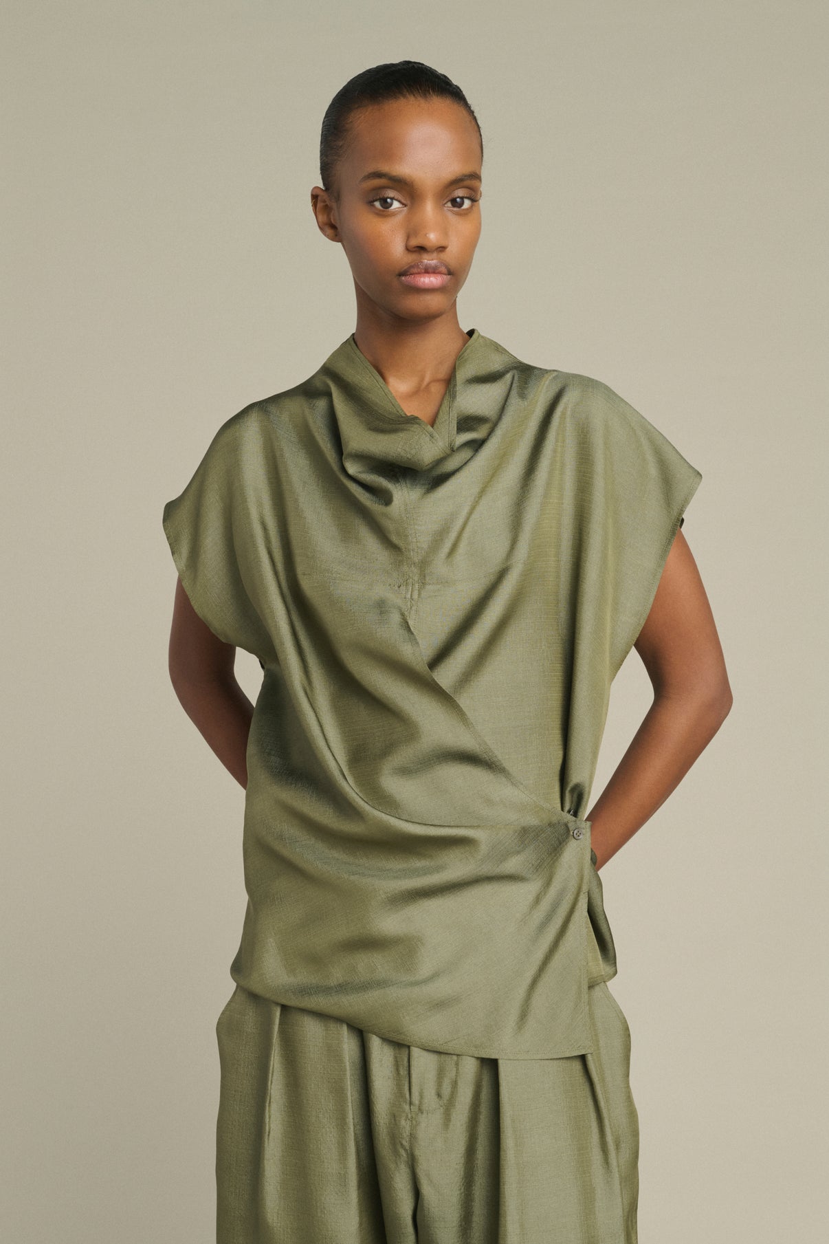 Blouse Kora - Vert De Gris - Soie - Femme vue 1
