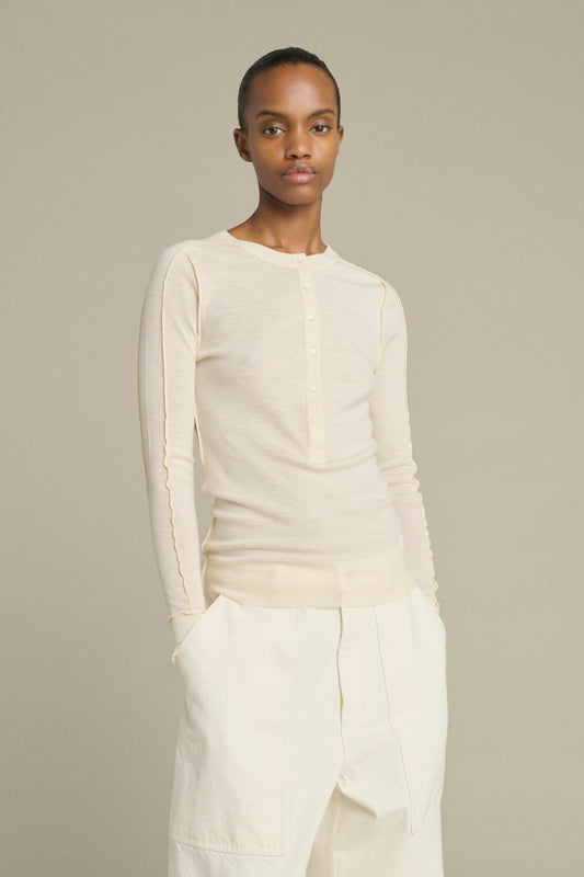 Tee-Shirt Laos - Écru - Laine - Femme