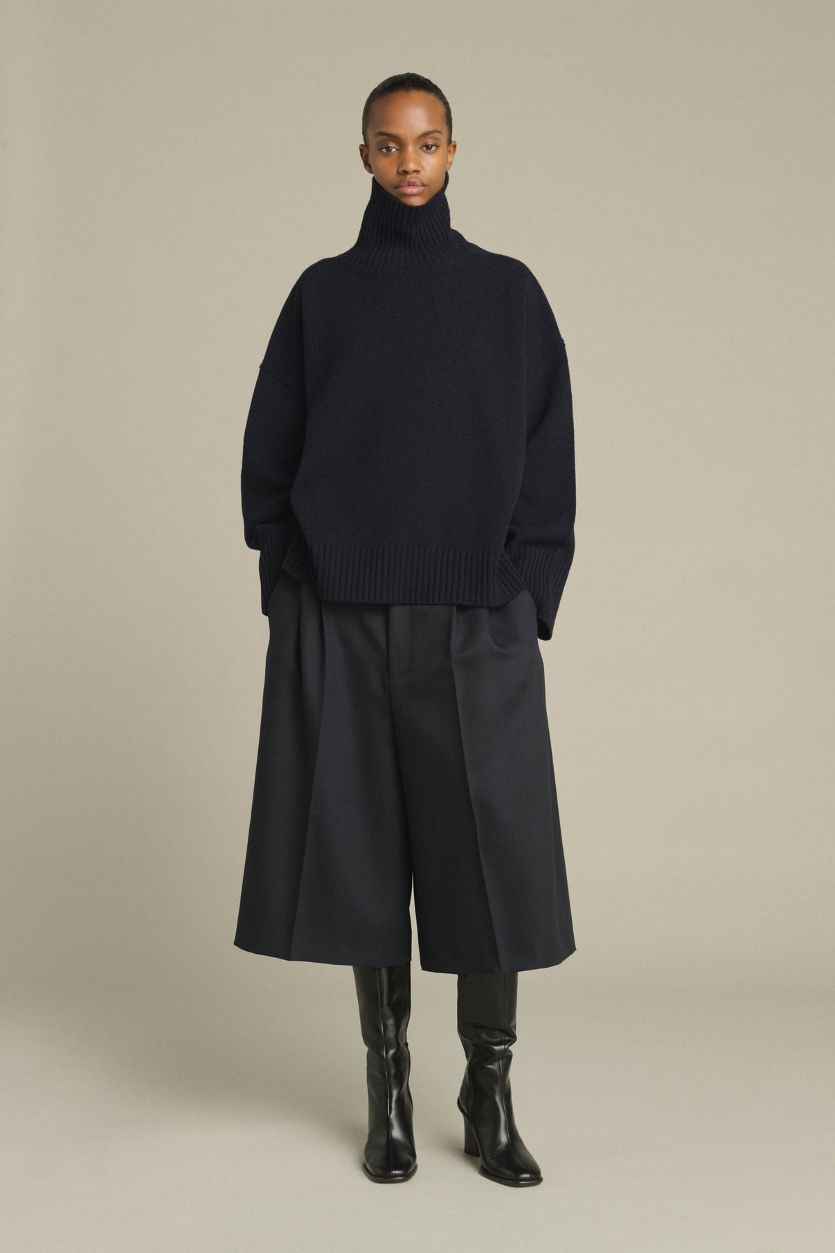 Pull William - Navy - Laine Mérinos - Femme vue 1