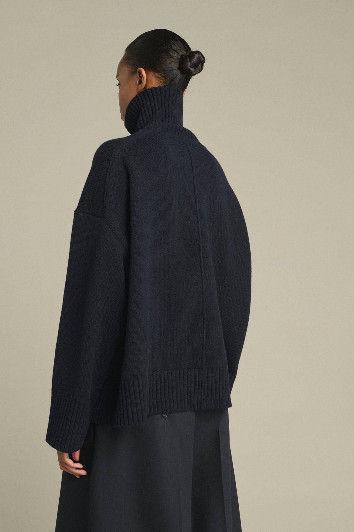 Pull William - Navy - Laine Mérinos - Femme vue 4