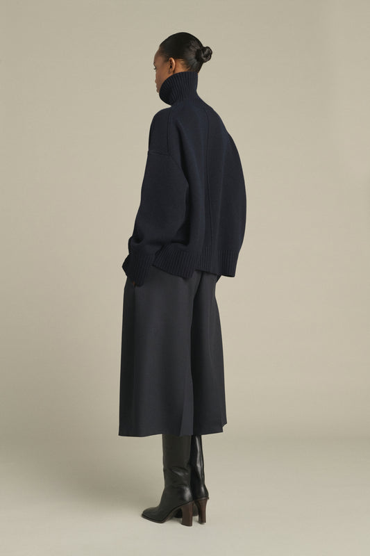 Pull William - Navy - Laine Mérinos - Femme