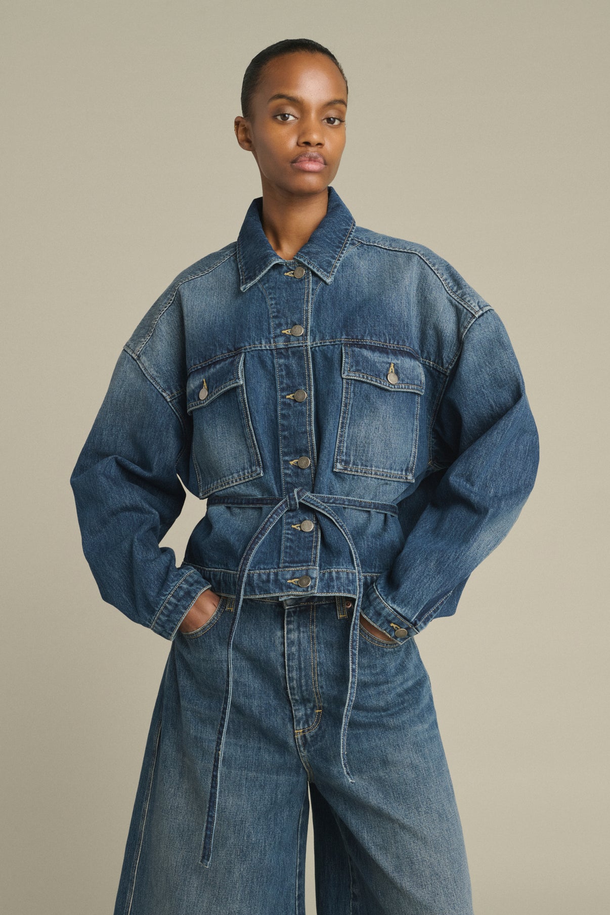 Veste Lys - Denim Bleu Délavé - Coton - Femme vue 1