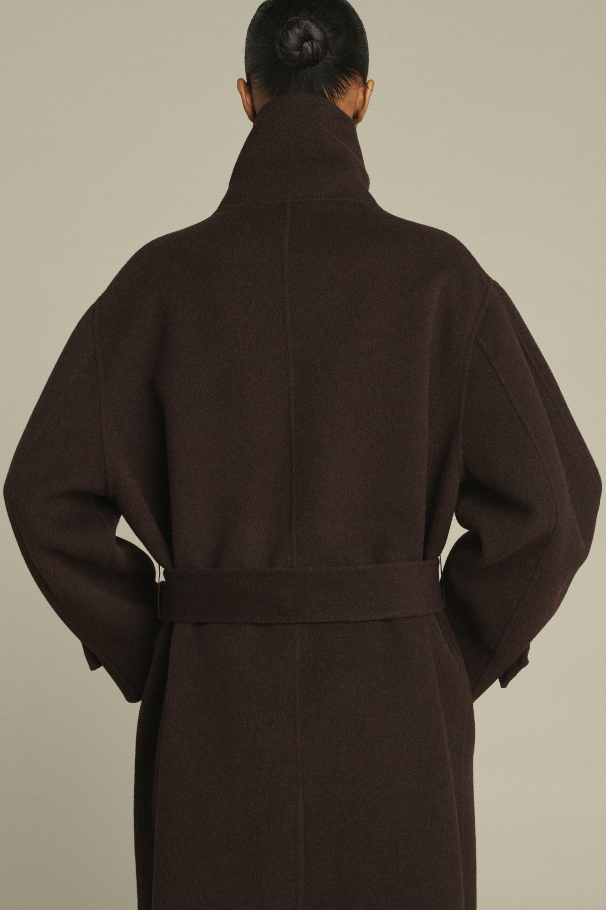 Manteau James - Marron Foncé - Laine - Femme vue 4