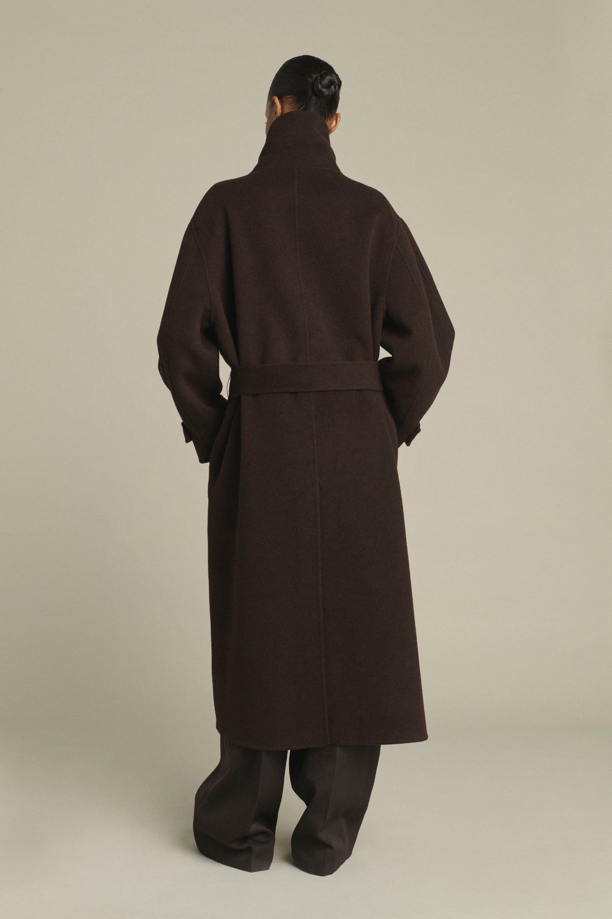 Manteau James - Marron Foncé - Laine - Femme vue 2