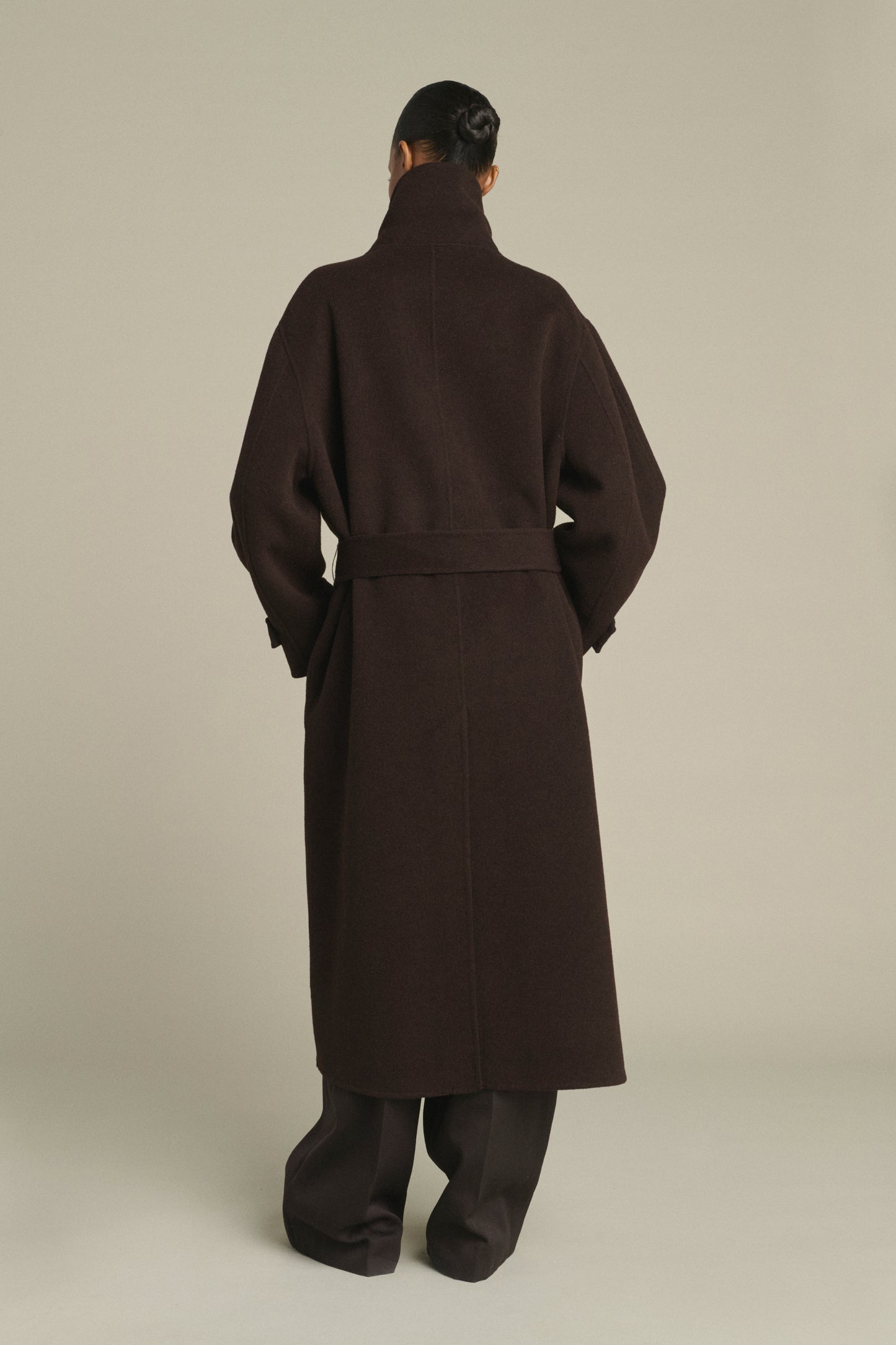 Manteau James - Marron Foncé - Laine - Femme