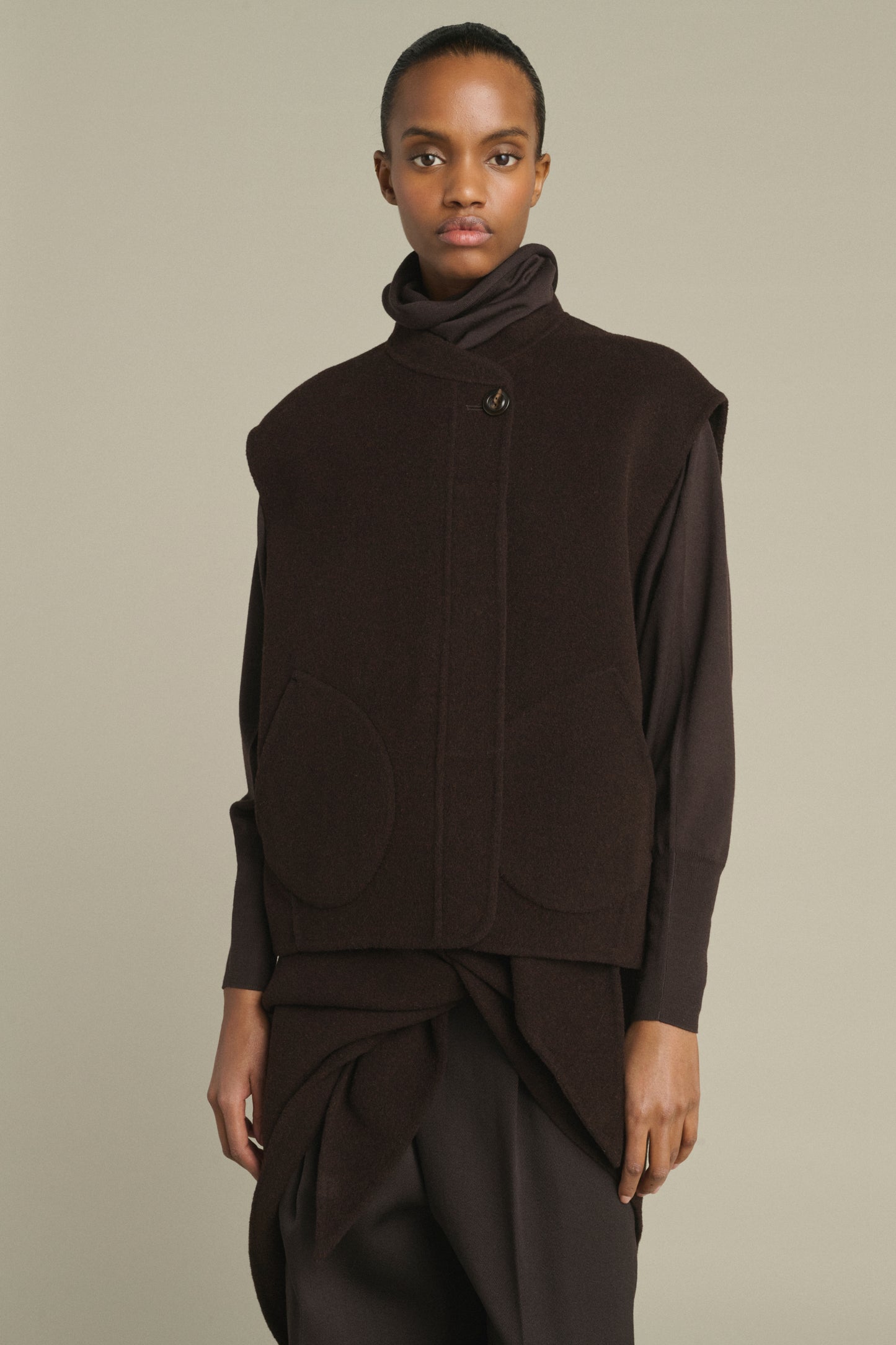 Blouson Adeline - Marron Foncé - Laine - Femme