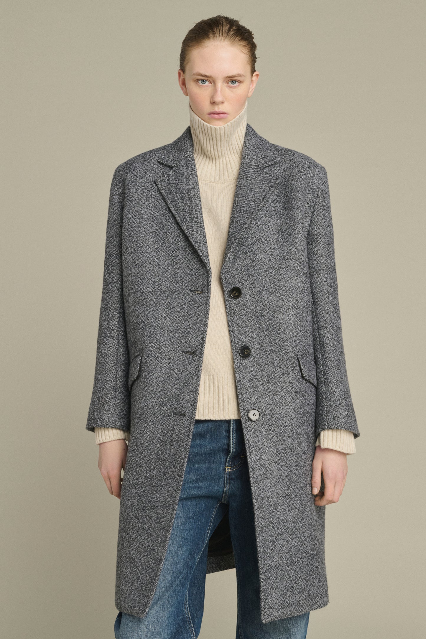 Manteau Leon - Gris/Noir - Laine - Femme